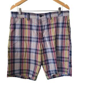 Banana Republic US Size 34 100% Cotton Plaid Multicolored Shorts 10" Inseam